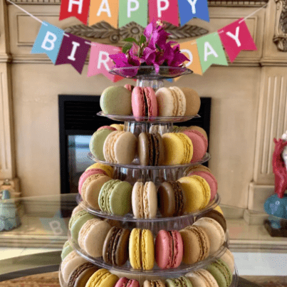 6 - Tier Acrylic Macaron Stand – Clear Round Dessert Display Tower for Weddings, Parties & Events - Pretty Party Boxx
