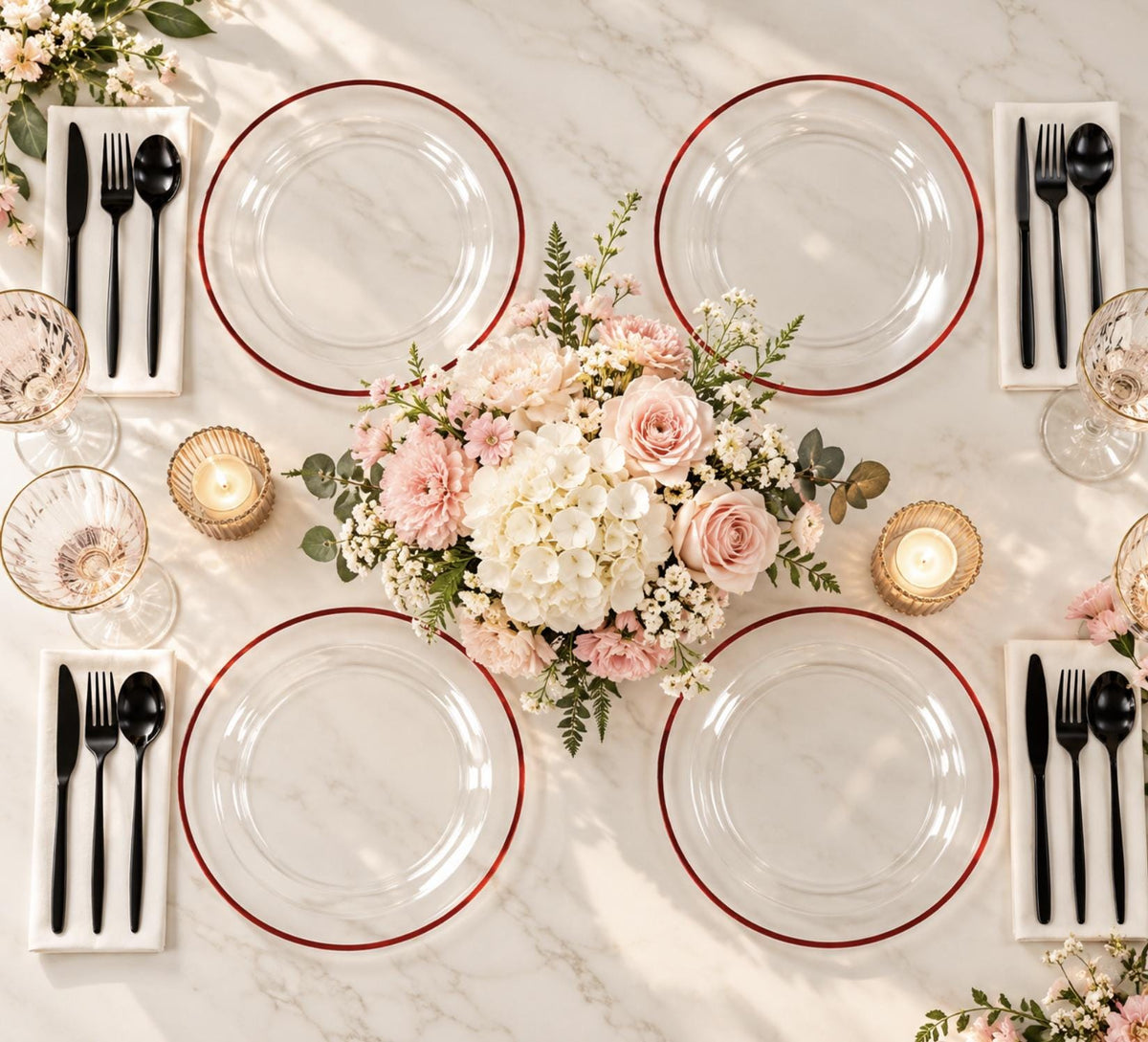 10 - Pack Regal Round Plastic Dinner Plates – 7” & 10” Disposable Party Plates for Weddings, Banquets & Events