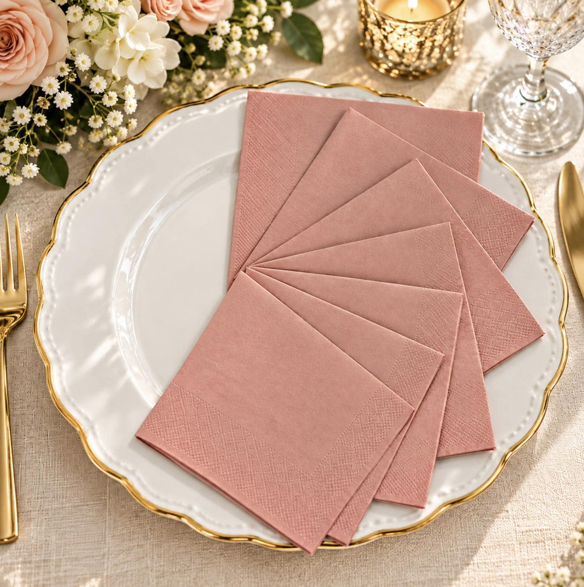 50 - Pack Beverage Cocktail Napkins – Elegant Party Napkins - Pretty Party Boxx