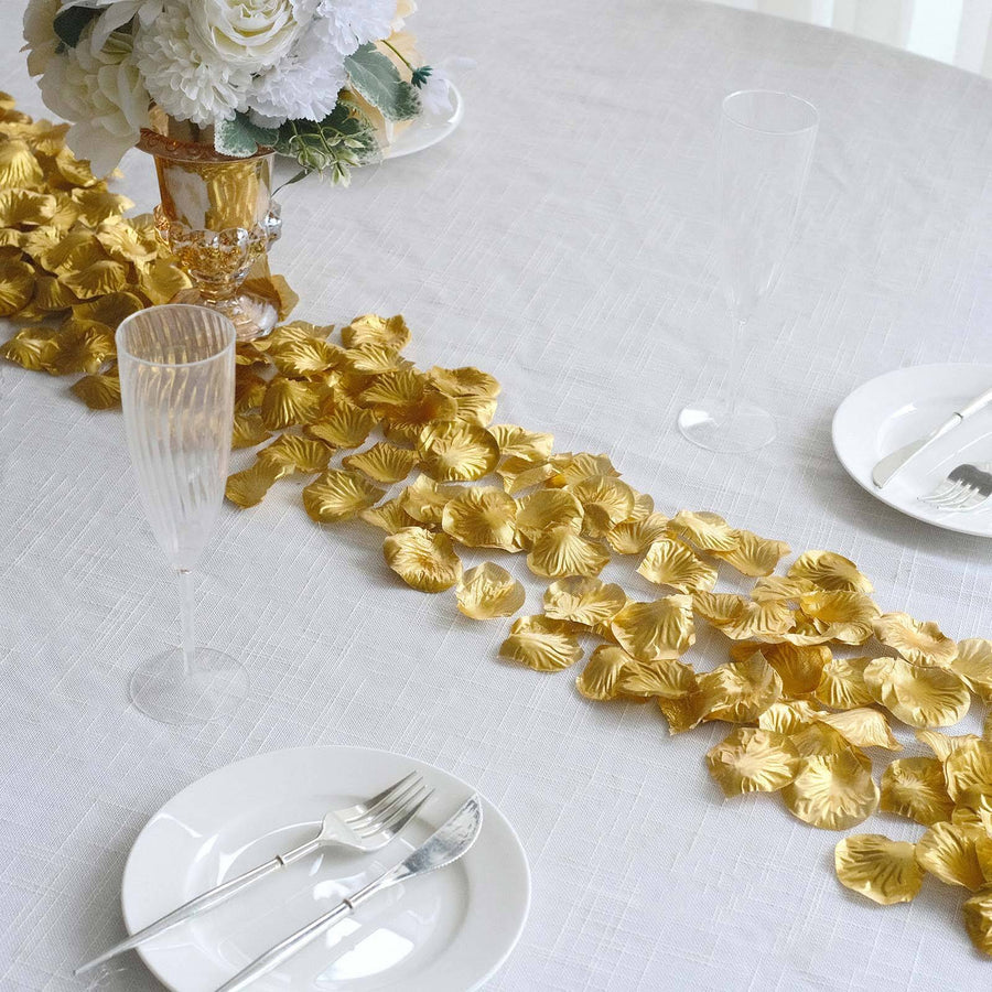 Elegant centerpiece decorated with silk rose petals for celebrations and receptions