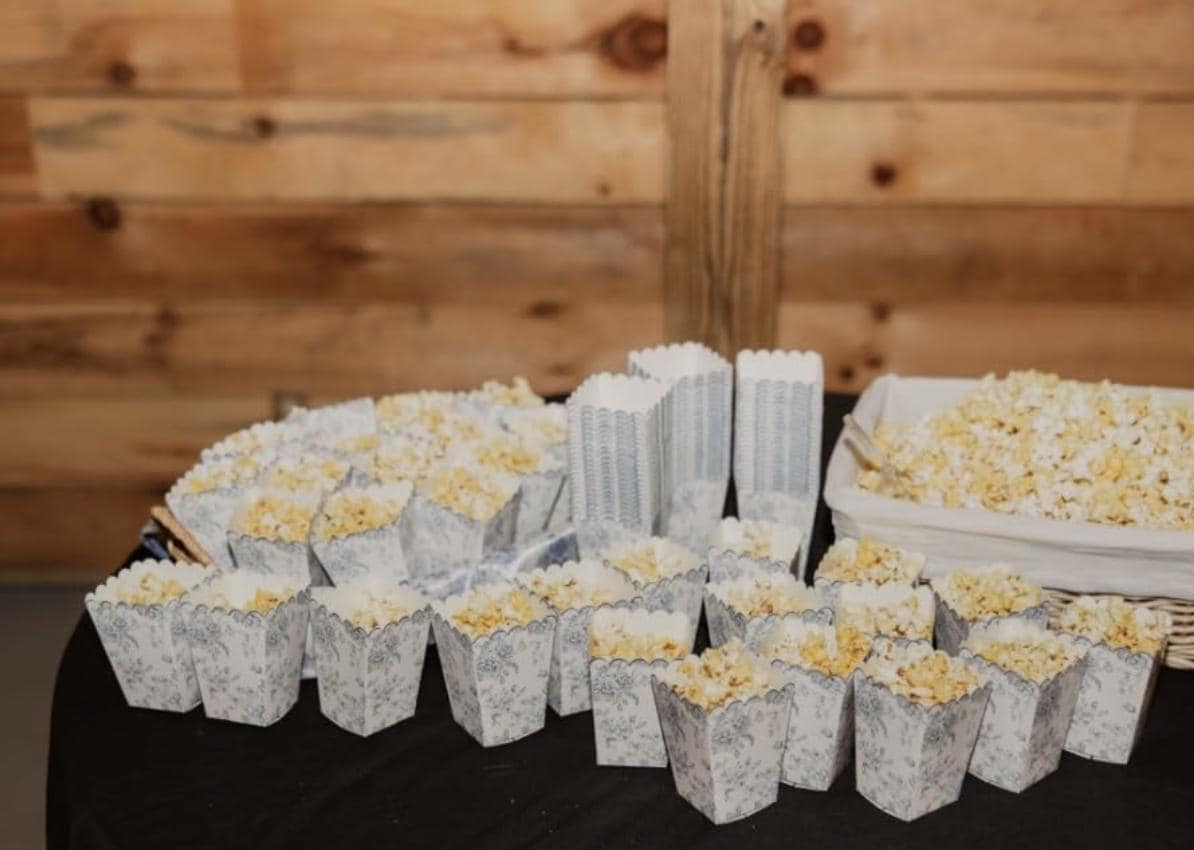 Floral Toile Scalloped Popcorn Cups – Mini Popcorn Boxes for Showers, Weddings & Tea Parties