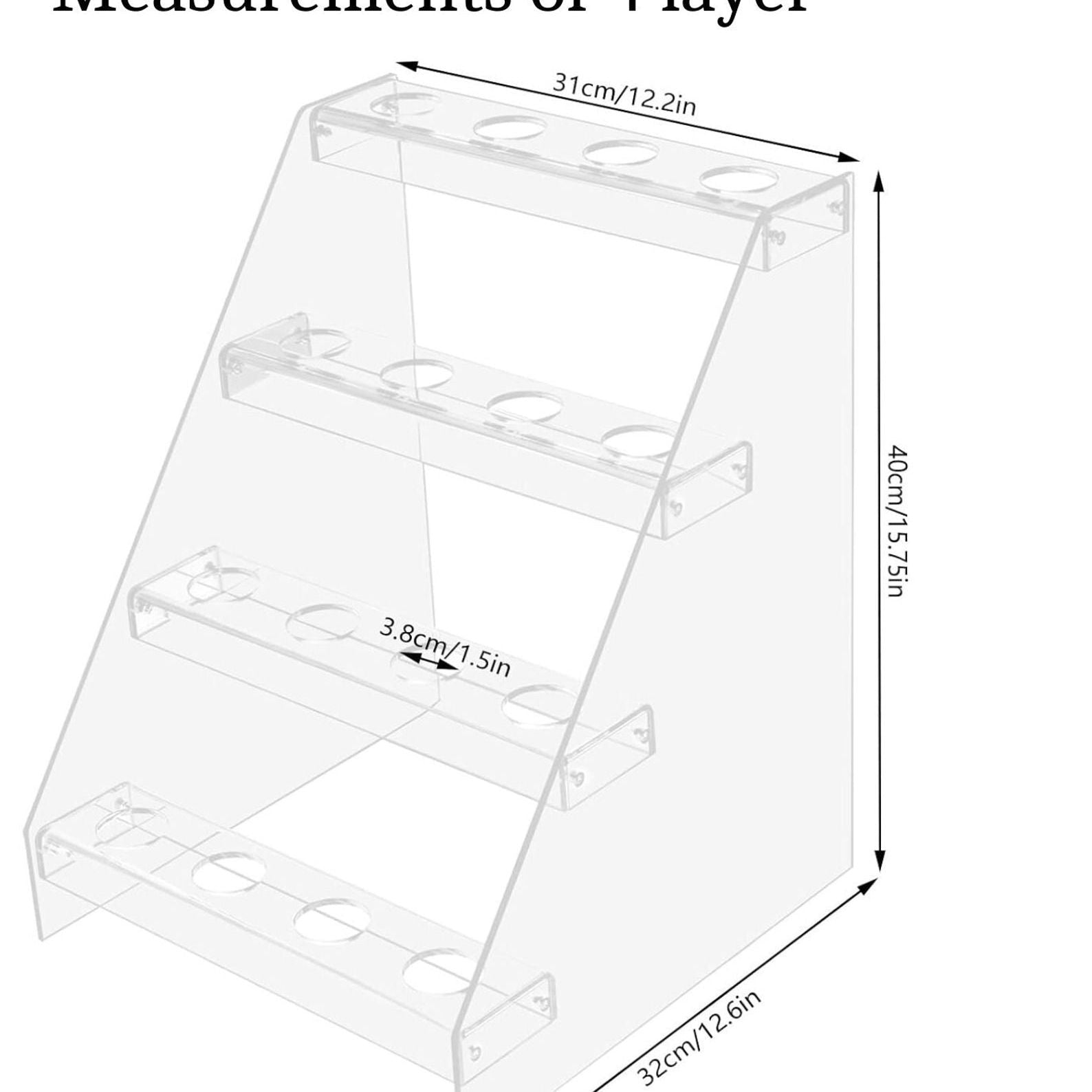 Four-tier acrylic cone stand elegantly presenting gourmet appetizers and desserts at catered event buffet table.