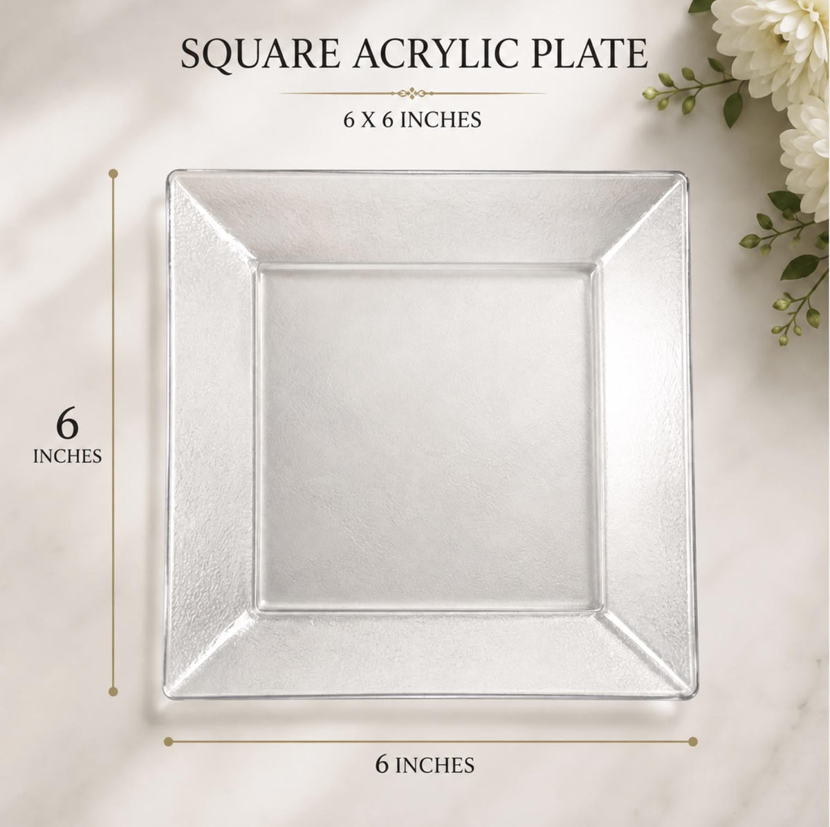 10 - Pack Square Dessert Plates – Disposable Party Plates for Weddings, Banquets & Events - Pretty Party Boxx