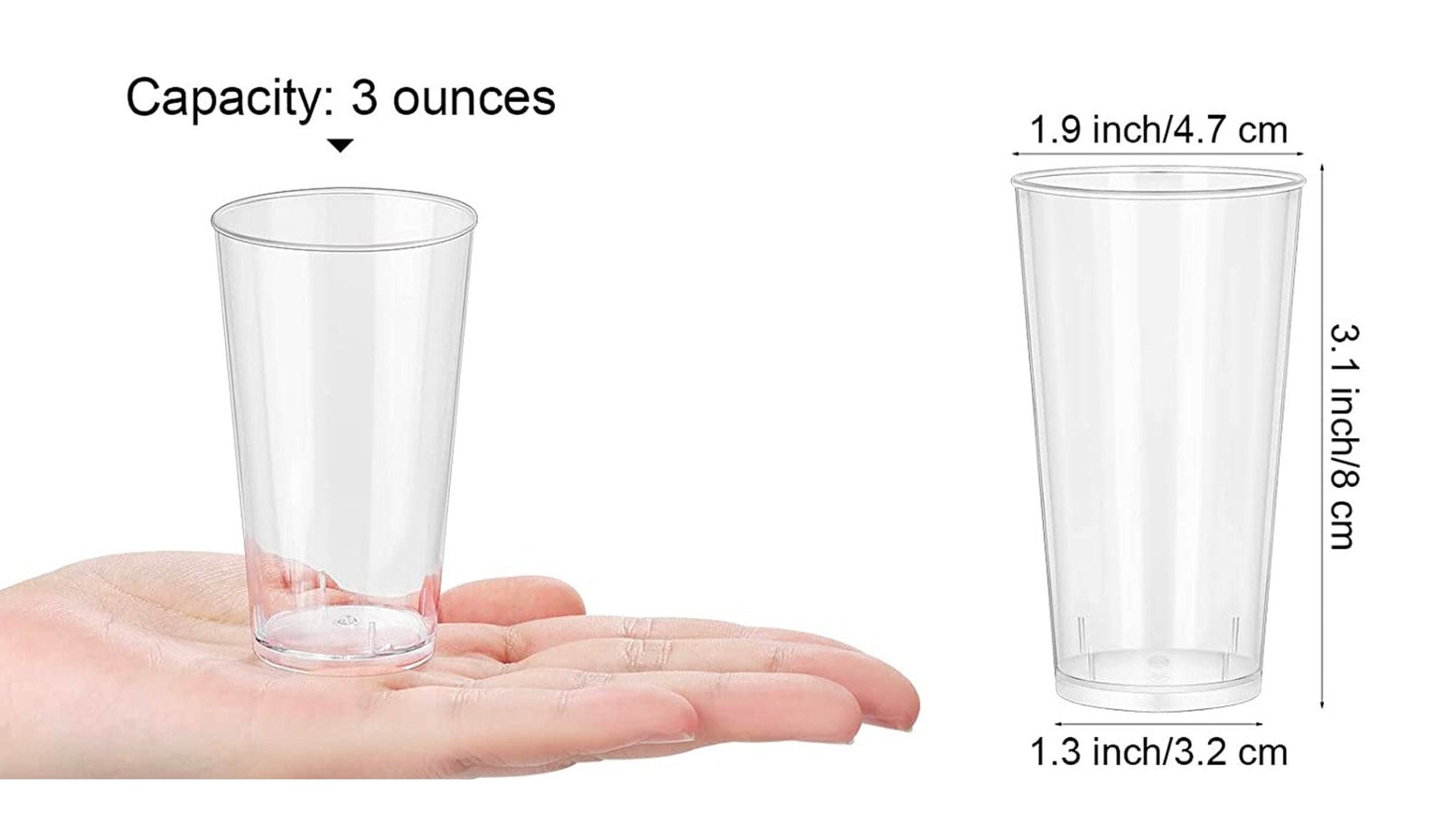 Mini Dessert Cups (3 oz) – Set of 12 Clear Acrylic Cups with Striped Paper Straws for Milk & Cookies, Shooters & Party Desserts
