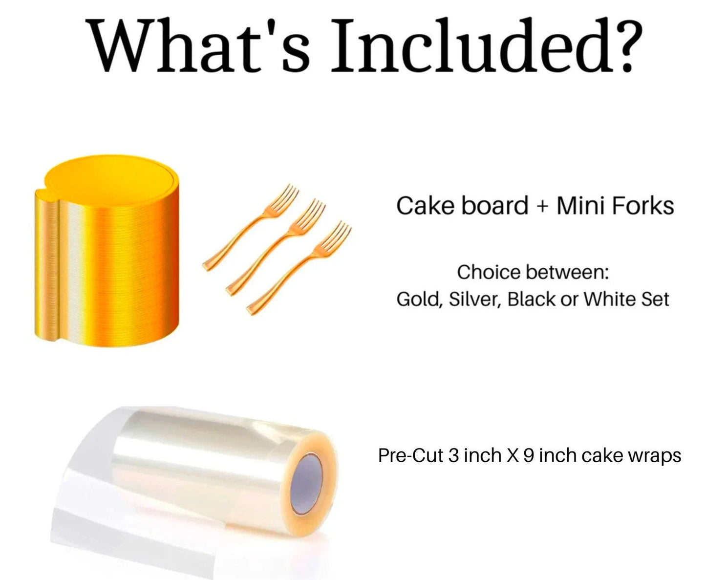 DIY Mini Cake Favor w/Cake Wrap + Mini Forks (Set of 20)