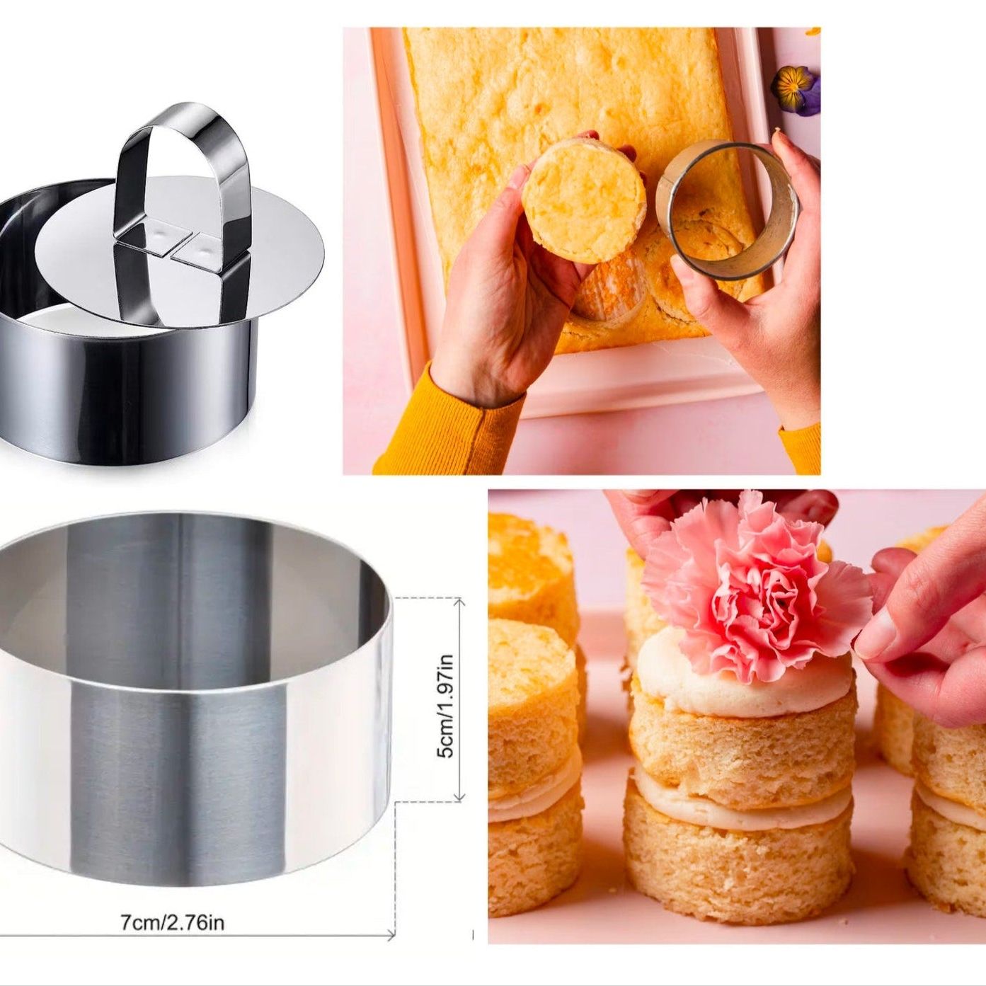 Mini Cake Favor Cutter – Round Stainless Steel Mold for Mini Cakes, Cookies & Fondant - Pretty Party Boxx