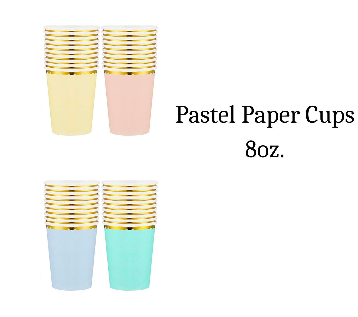 Pastel Party Paper Plates Cups Napkins Set