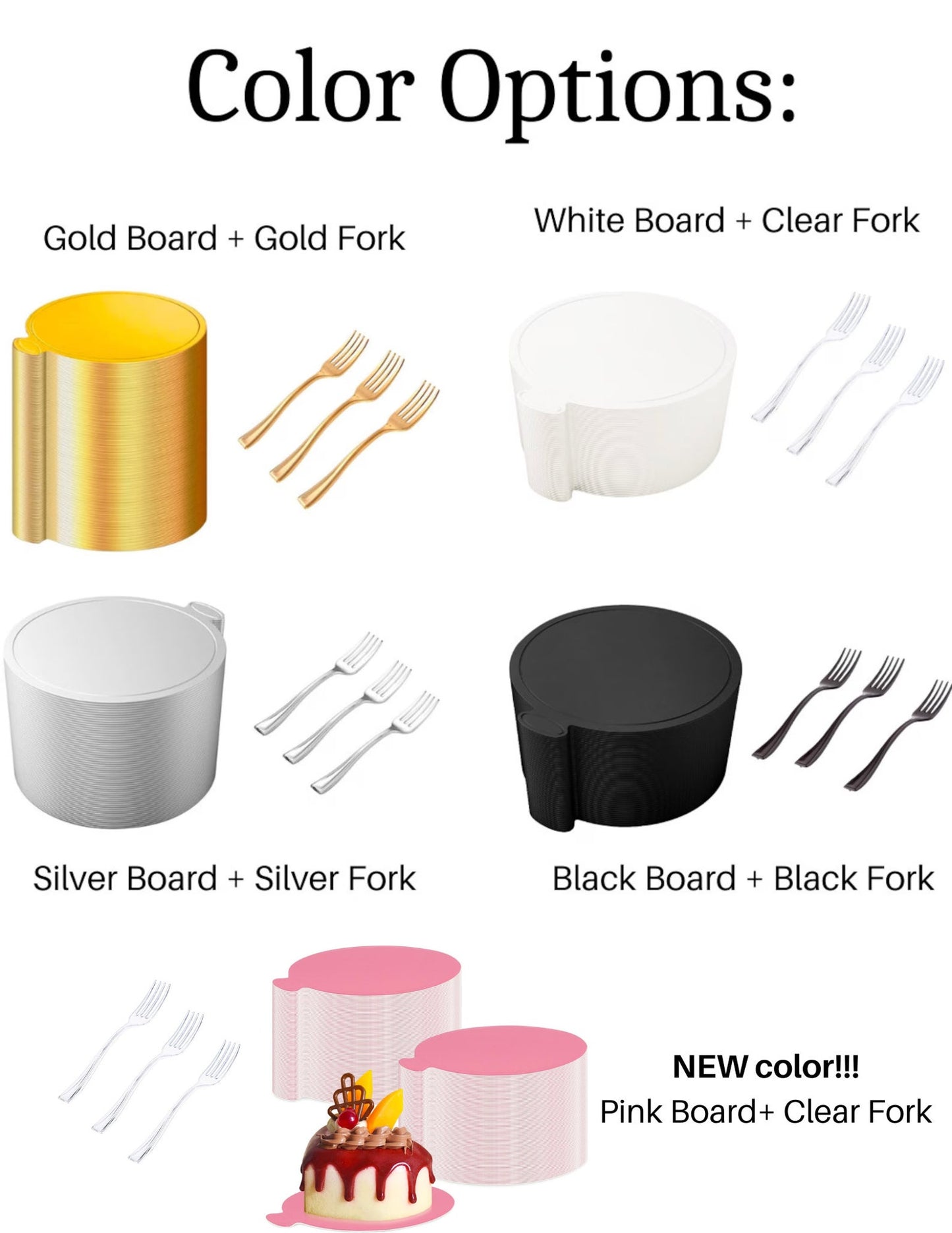 DIY Mini Cake Favor w/Cake Wrap + Mini Forks (Set of 20)