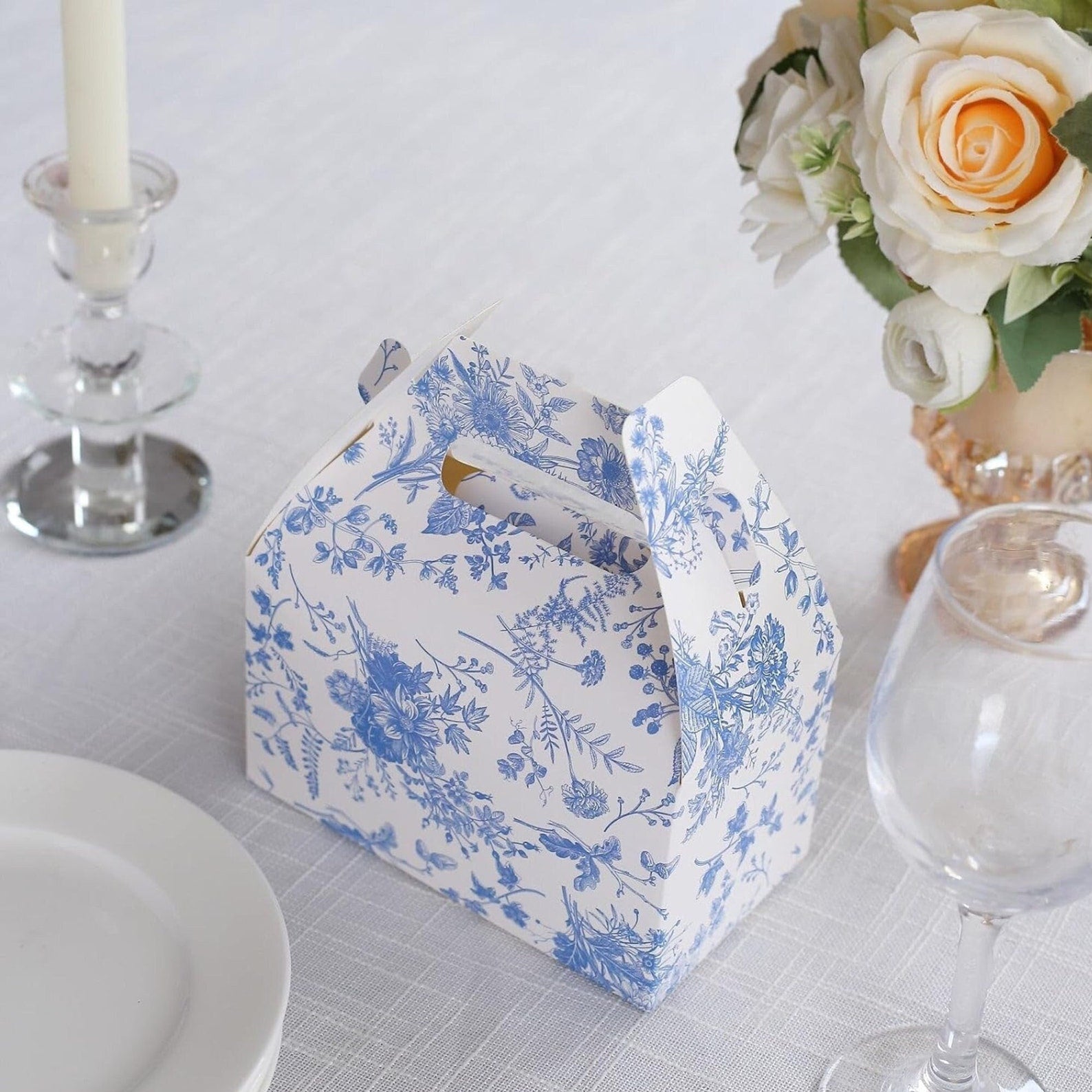 Floral Favor Treat Boxes – Set of 24 Elegant Gift Boxes for Weddings, Showers & Parties - Pretty Party Boxx