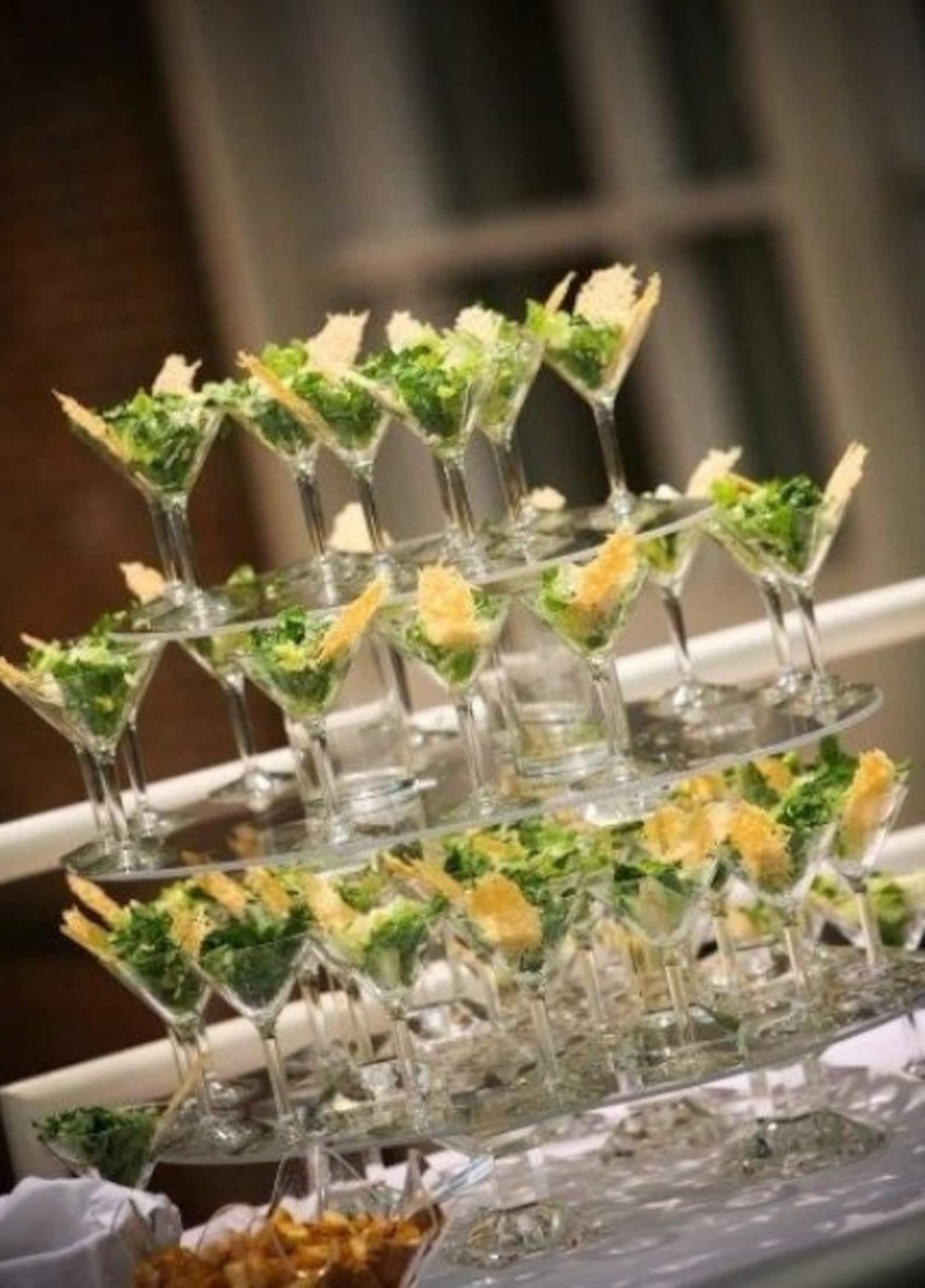 Acrylic Salad & Appetizer Cups with Mini Dressing Bottles & Forks – Set of 20