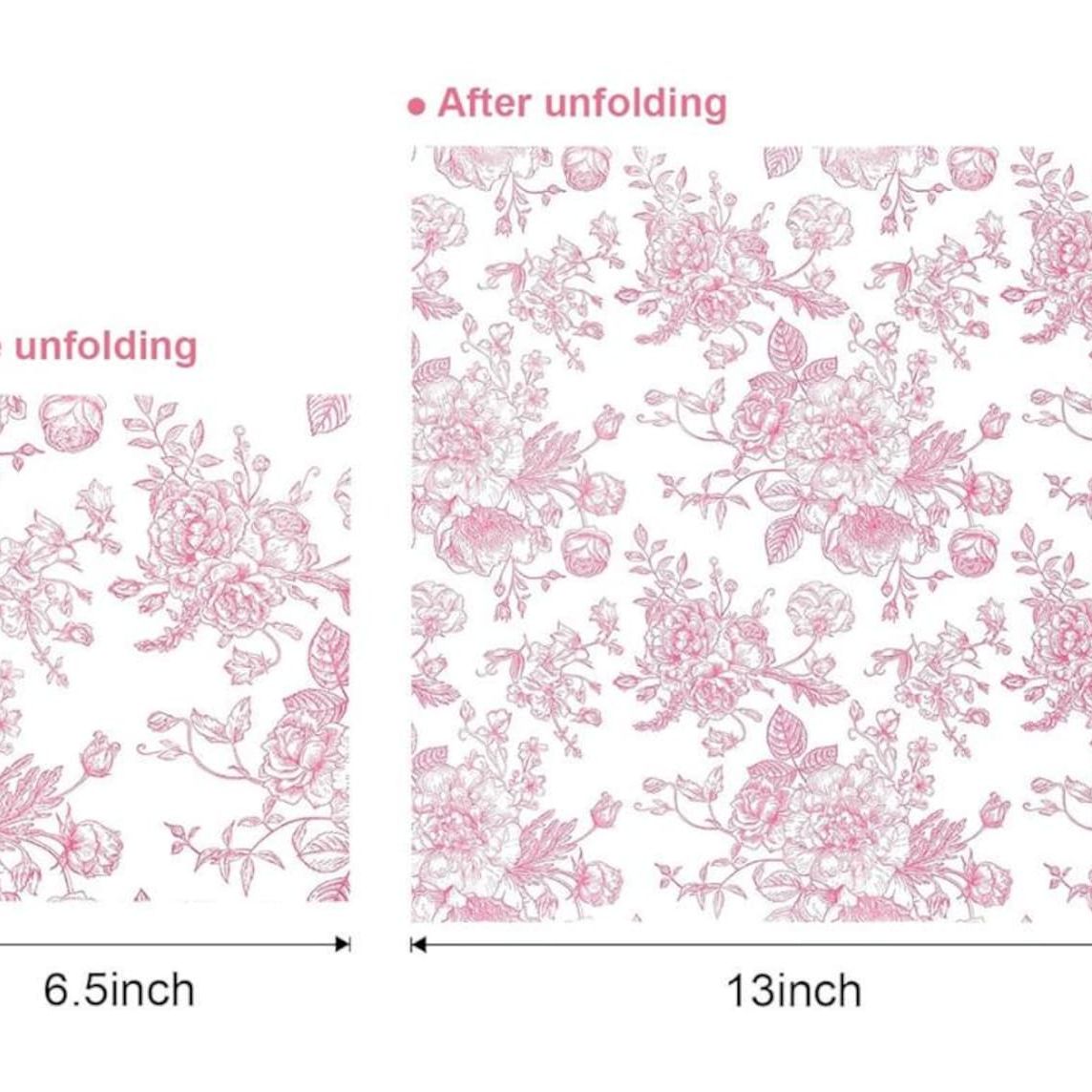 Floral Toile Paper Napkins – 20 - Piece Elegant Disposable Dinner Napkin Set for Events & Parties - Pretty Party Boxx