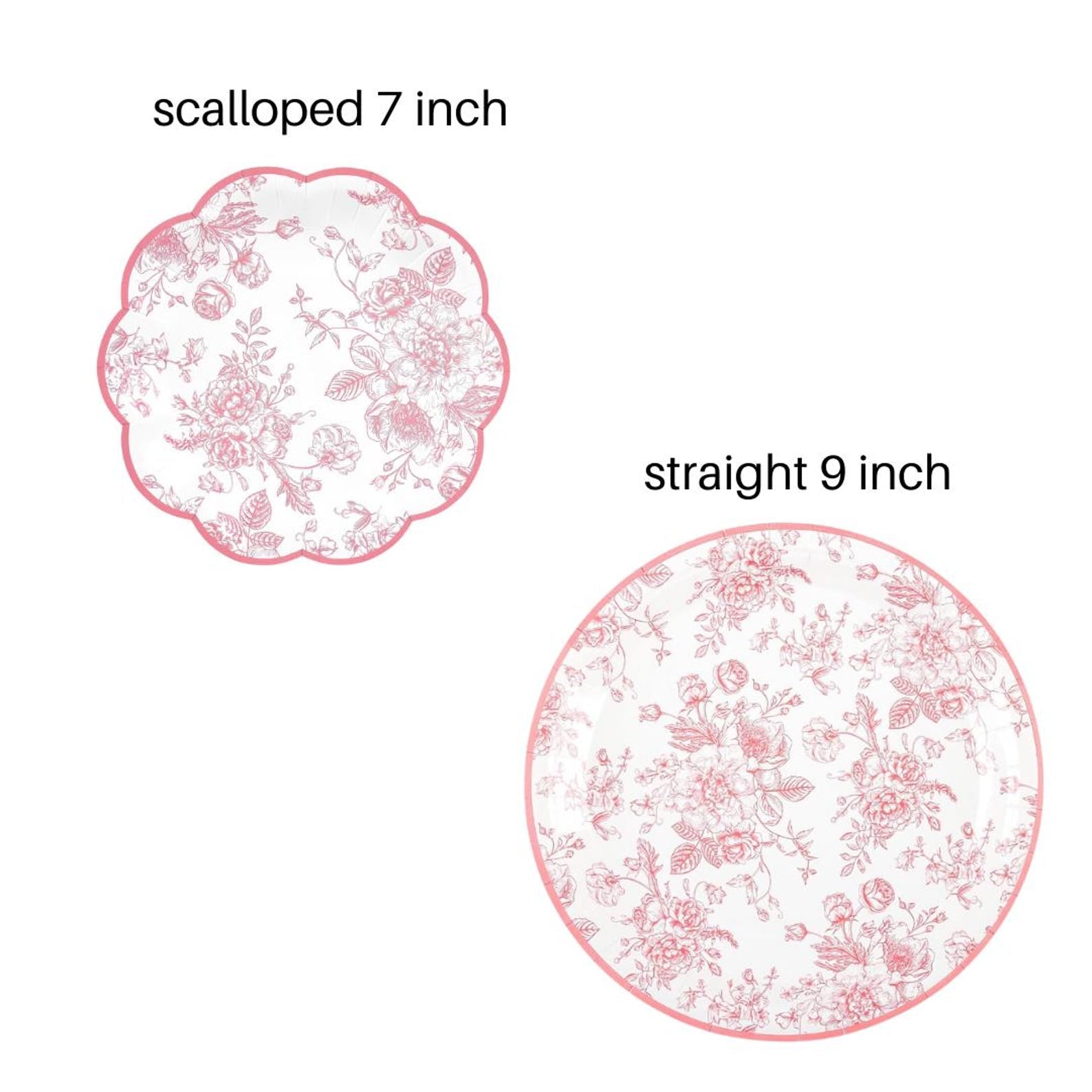 Floral Paper Party Plates – Set of 16 Elegant Disposable Plates for Weddings, Showers & Events - Pretty Party Boxx