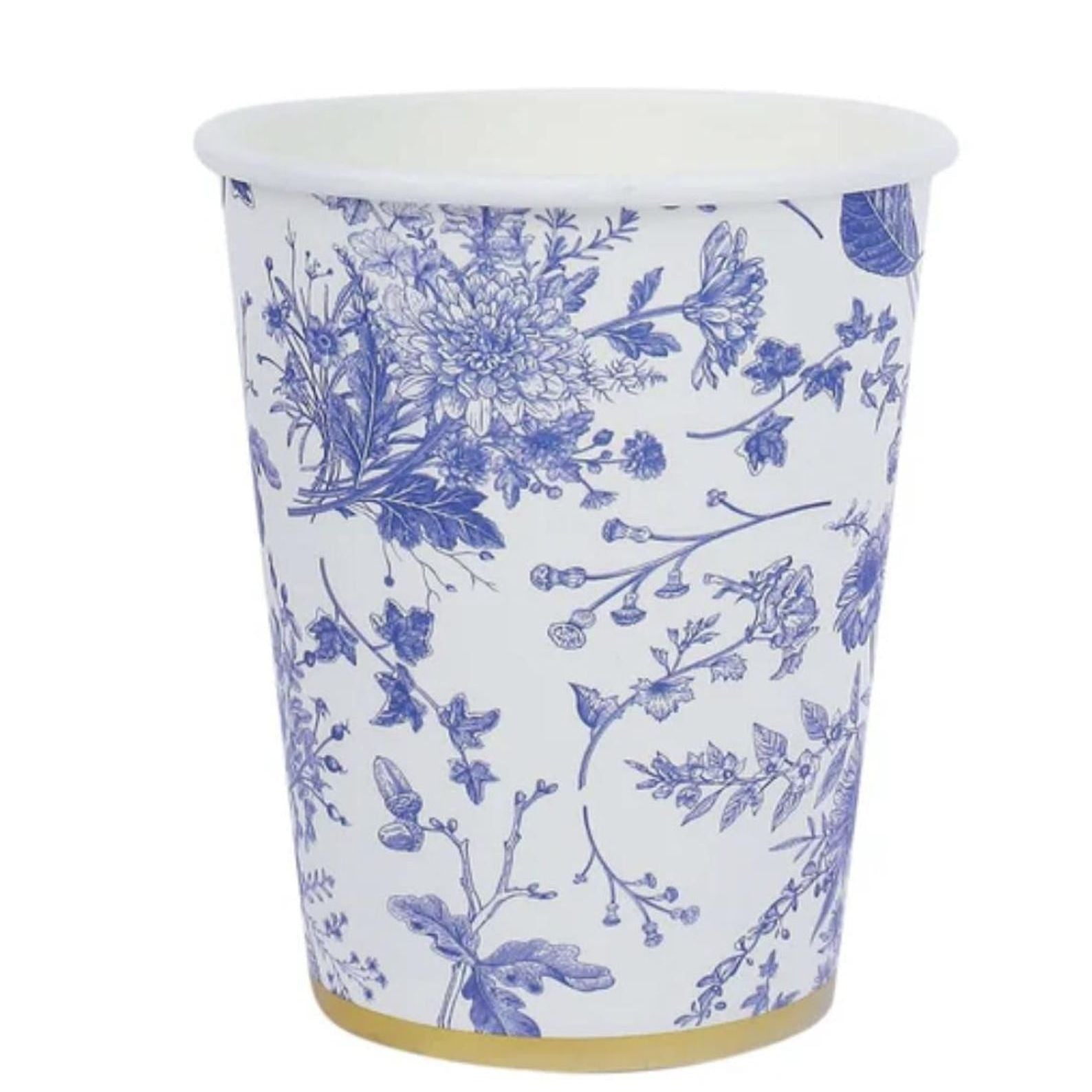 Floral Paper Party Cups – Set of 12 Disposable Drinkware for Events, Brunches & Showers - Pretty Party Boxx