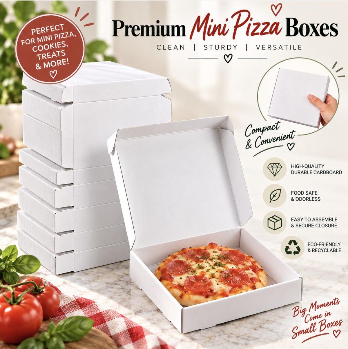 Set of 25 Mini Pizza Boxes – Pizza Themed Party Favors for Events - Pretty Party Boxx