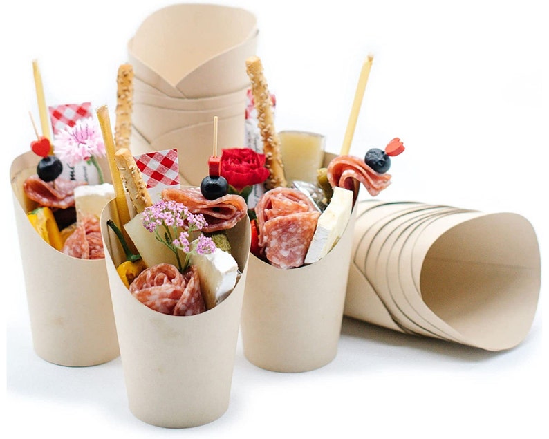 Beige Charcuterie Favor Cups and Toothpicks for Individual Charcuterie Cheese Board Food Display Appetizer Grazing Cup Catered Event Wedding