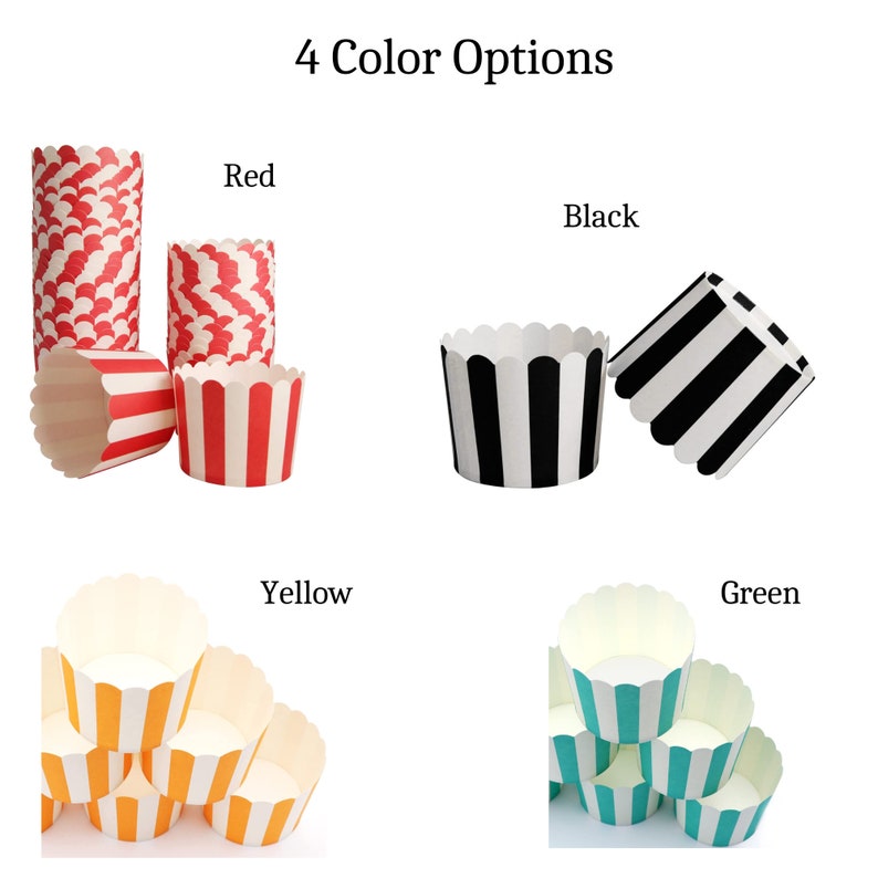 Striped Charcuterie Popcorn Favor Cups