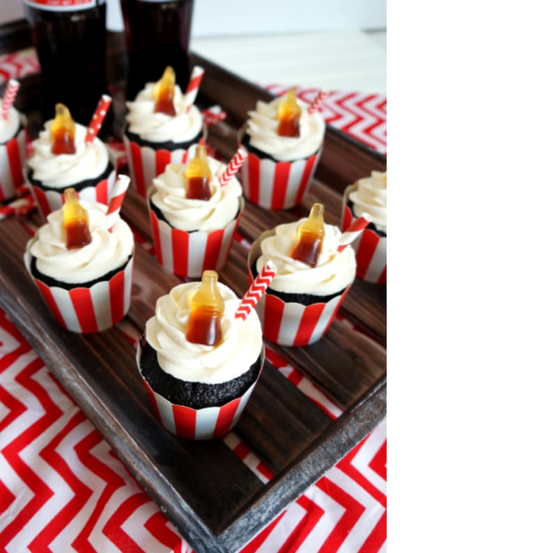 Striped Charcuterie Popcorn Favor Cups