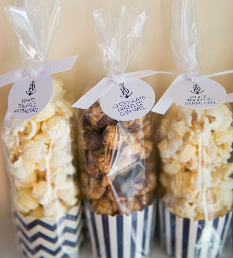 Striped Charcuterie Popcorn Favor Cups