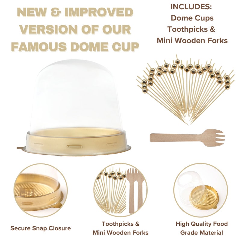 Charcuterie Dome Containers Cups with Mini Wooden Forks for Food Favor Dessert Display Individual Charcuterie Grazing Table Catering Wedding