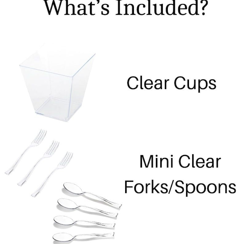 Acrylic Fruit Favor Cups with Mini Forks or Spoons – Set of 20 Clear Reusable Cups for Charcuterie, Snacks & Event Displays