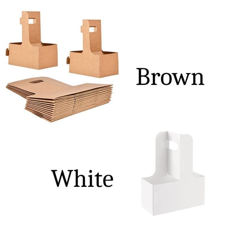 2 - Cup Drink and Flower Carrier with Handle – Recyclable Takeaway Holder for Weddings, Cafes & Catering - Pretty Party Boxx