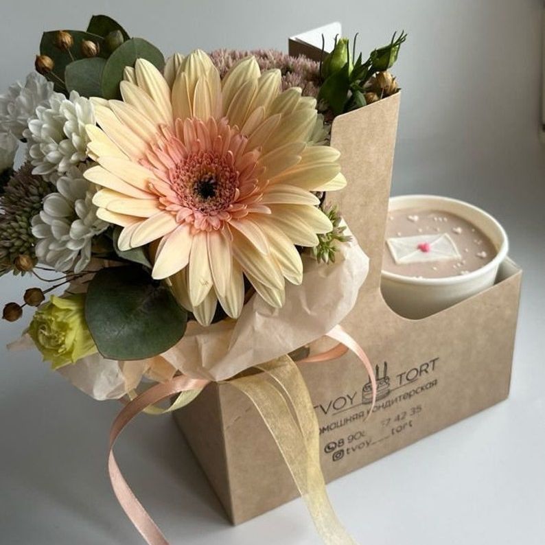 2 - Cup Drink and Flower Carrier with Handle – Recyclable Takeaway Holder for Weddings, Cafes & Catering - Pretty Party Boxx