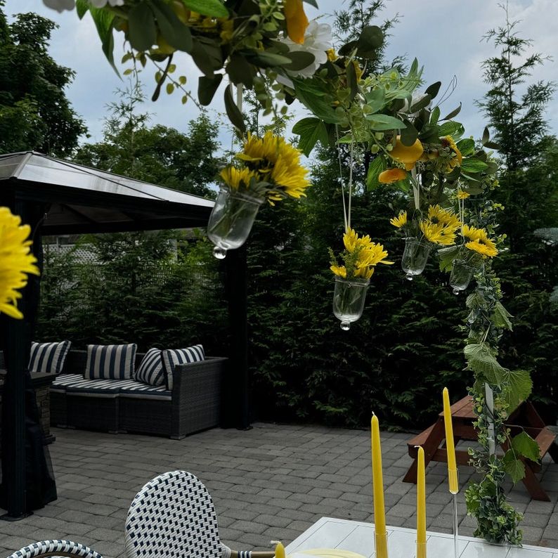 Hanging Flower Holder Candle Votive Set – Elegant Glass Centerpiece for Weddings, Parties & Home Décor - Pretty Party Boxx