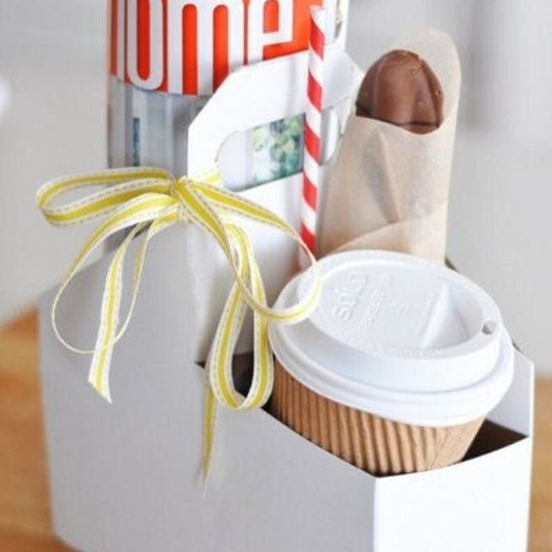 2 - Cup Drink and Flower Carrier with Handle – Recyclable Takeaway Holder for Weddings, Cafes & Catering - Pretty Party Boxx