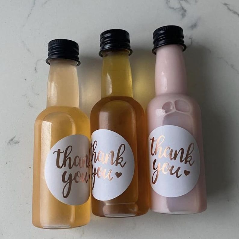 Mini Plastic Liquor or Salad Dressing Bottles – Set of 20 Reusable Containers for Parties, Catering & Events - Pretty Party Boxx