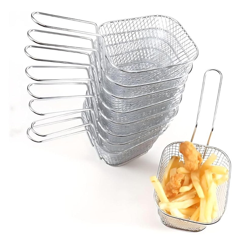 Mini Frying Basket Appetizer Set with Mini Wooden Fork Food Display Buffet Catered Event Wedding Brunch Grazing Station Dessert Buffet