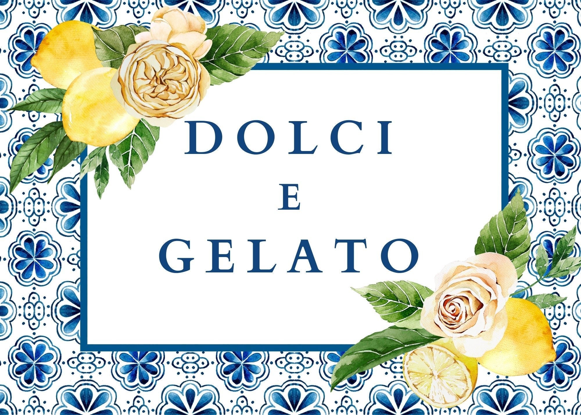 Lemon Italian Themed Dessert Table Sign – Editable Canva Template (Instant Download) - Pretty Party Boxx