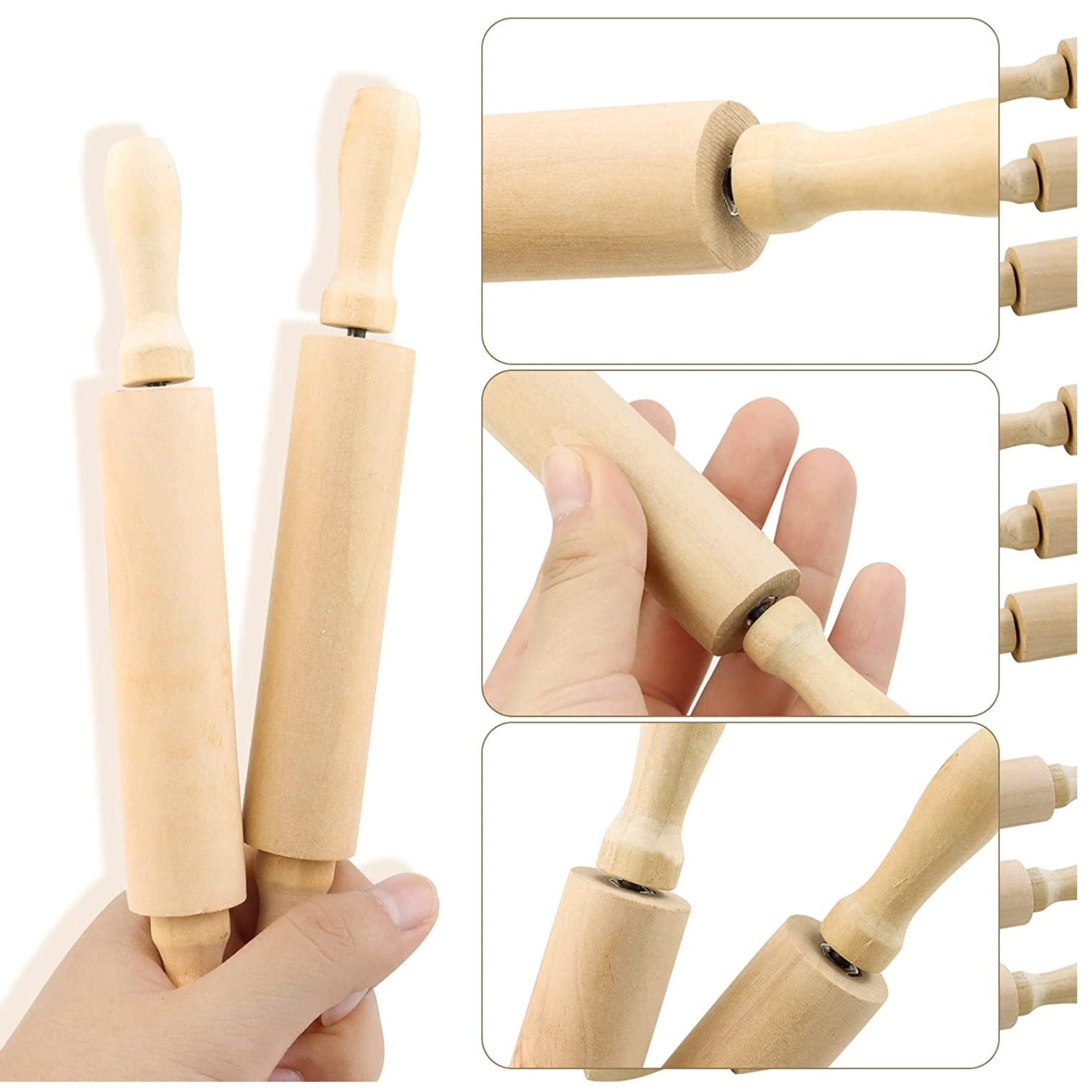 Kids Mini Rolling Pin Favor Set – Wooden Baking Gift for Parties, Weddings & Kids Baking Fun - Pretty Party Boxx