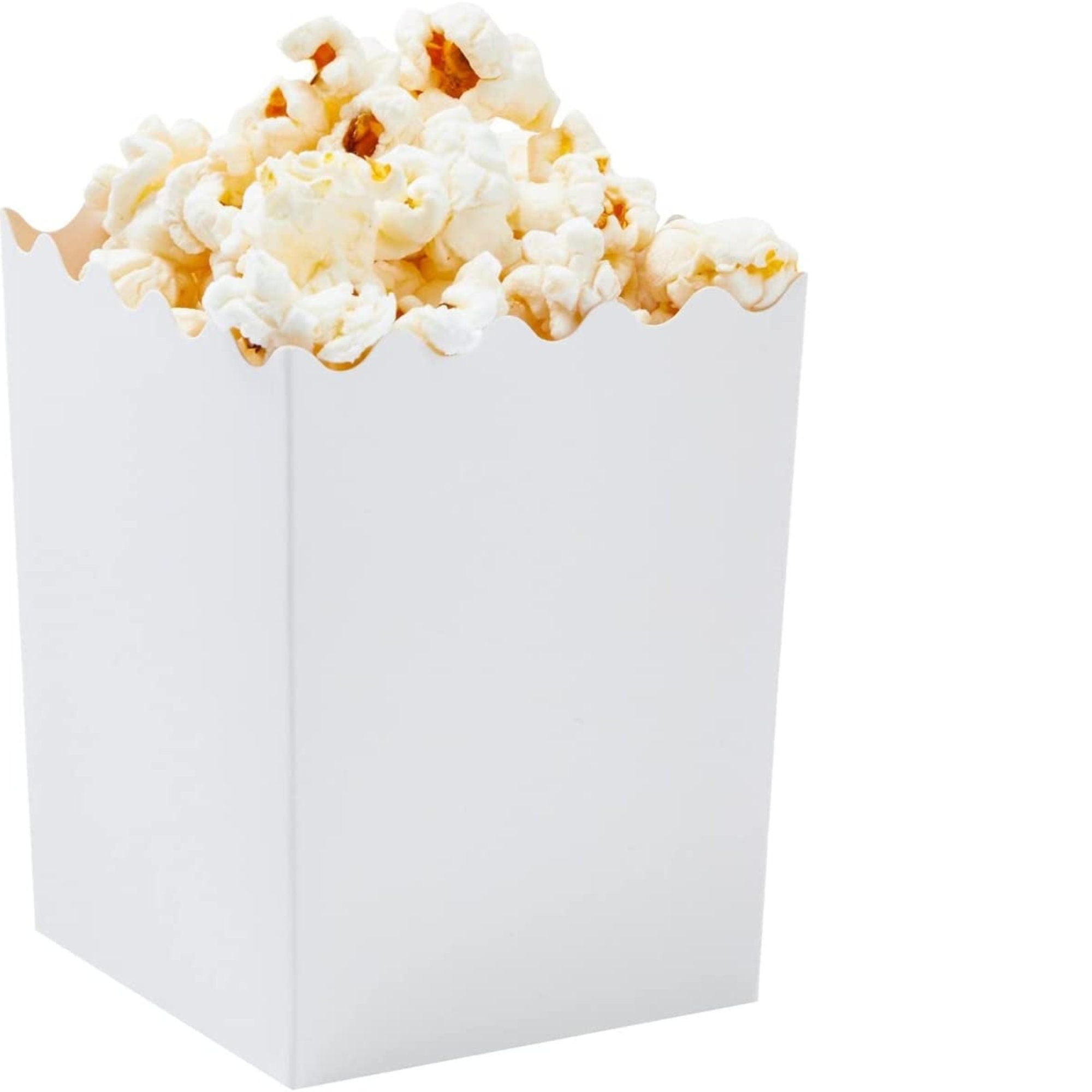 Mini Popcorn Cups for Parties Set of 12 – Scalloped Treat Boxes for Popcorn, Candy & Snacks (3 x 4 x 3 inches)