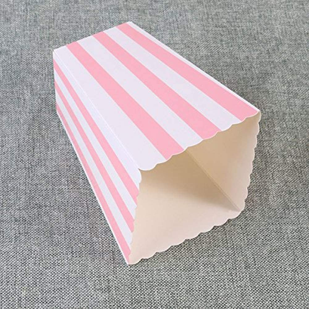 Mini Popcorn Cups for Parties Set of 12 – Scalloped Treat Boxes for Popcorn, Candy & Snacks (3 x 4 x 3 inches)