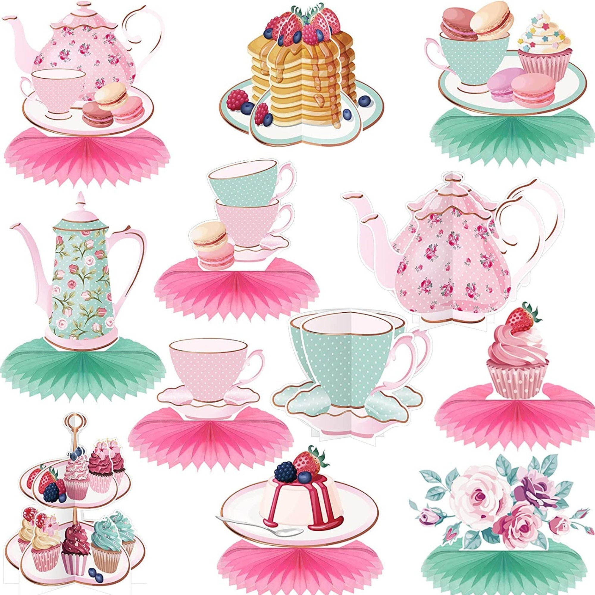Tea Party Centerpieces – Elegant Table Decorations for Birthday, Baby Shower & Bridal Shower - Pretty Party Boxx