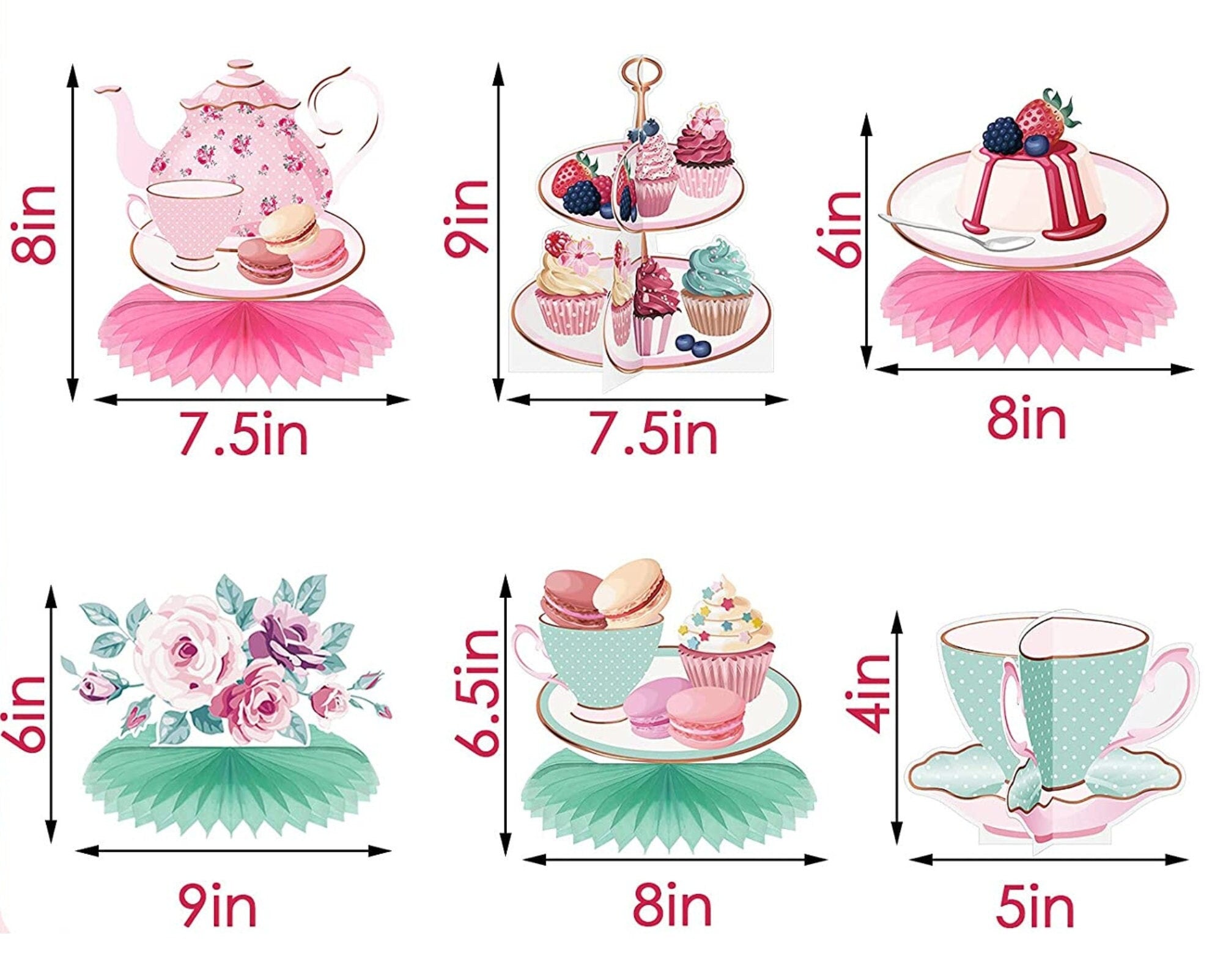 Tea Party Centerpieces – Elegant Table Decorations for Birthday, Baby Shower & Bridal Shower - Pretty Party Boxx