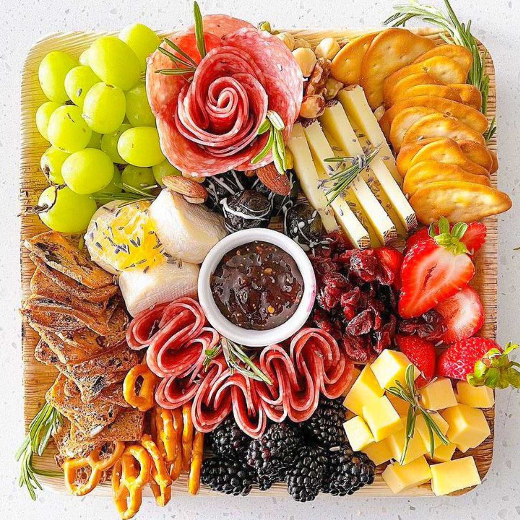 Set of 20 Charcuterie Bamboo Plates with Wooden Utensils – 10 - Inch Eco - Friendly Disposable Serving Plates for Weddings & Events - Pretty Party Boxx
