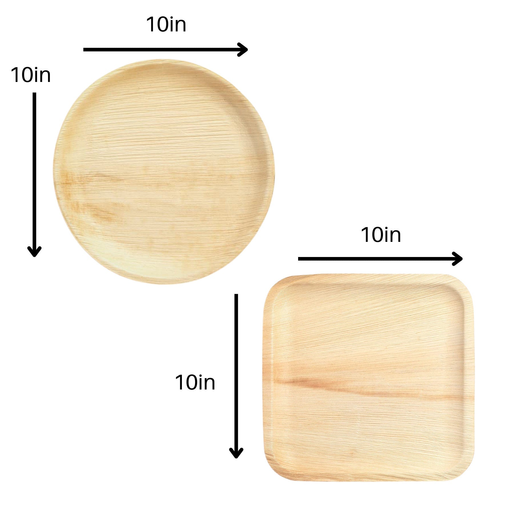 Set of 20 Charcuterie Bamboo Plates with Wooden Utensils – 10 - Inch Eco - Friendly Disposable Serving Plates for Weddings & Events - Pretty Party Boxx