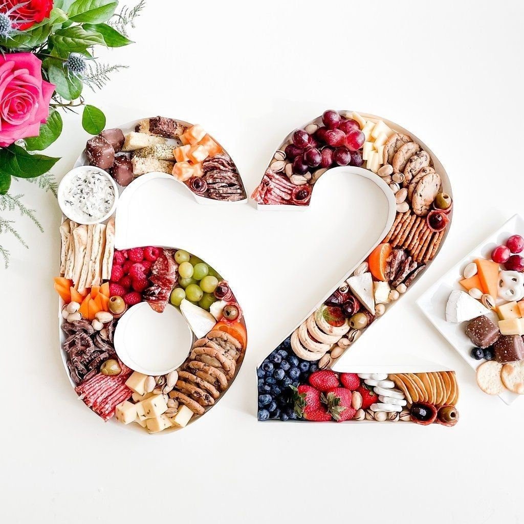 Custom Number & Letter Charcuterie Gift Boxes – 12 - Inch Grazing Display Boxes for Birthdays, Weddings & Events - Pretty Party Boxx