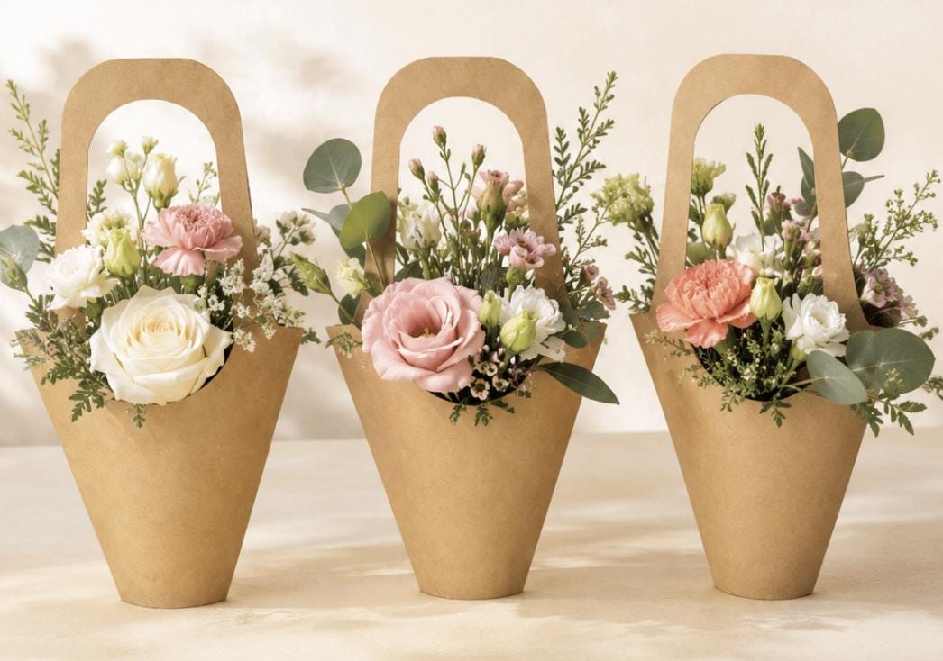 Kraft Flower Bouquet Bags – Make Your Own Bouquet Bar Bags for Showers & Parties