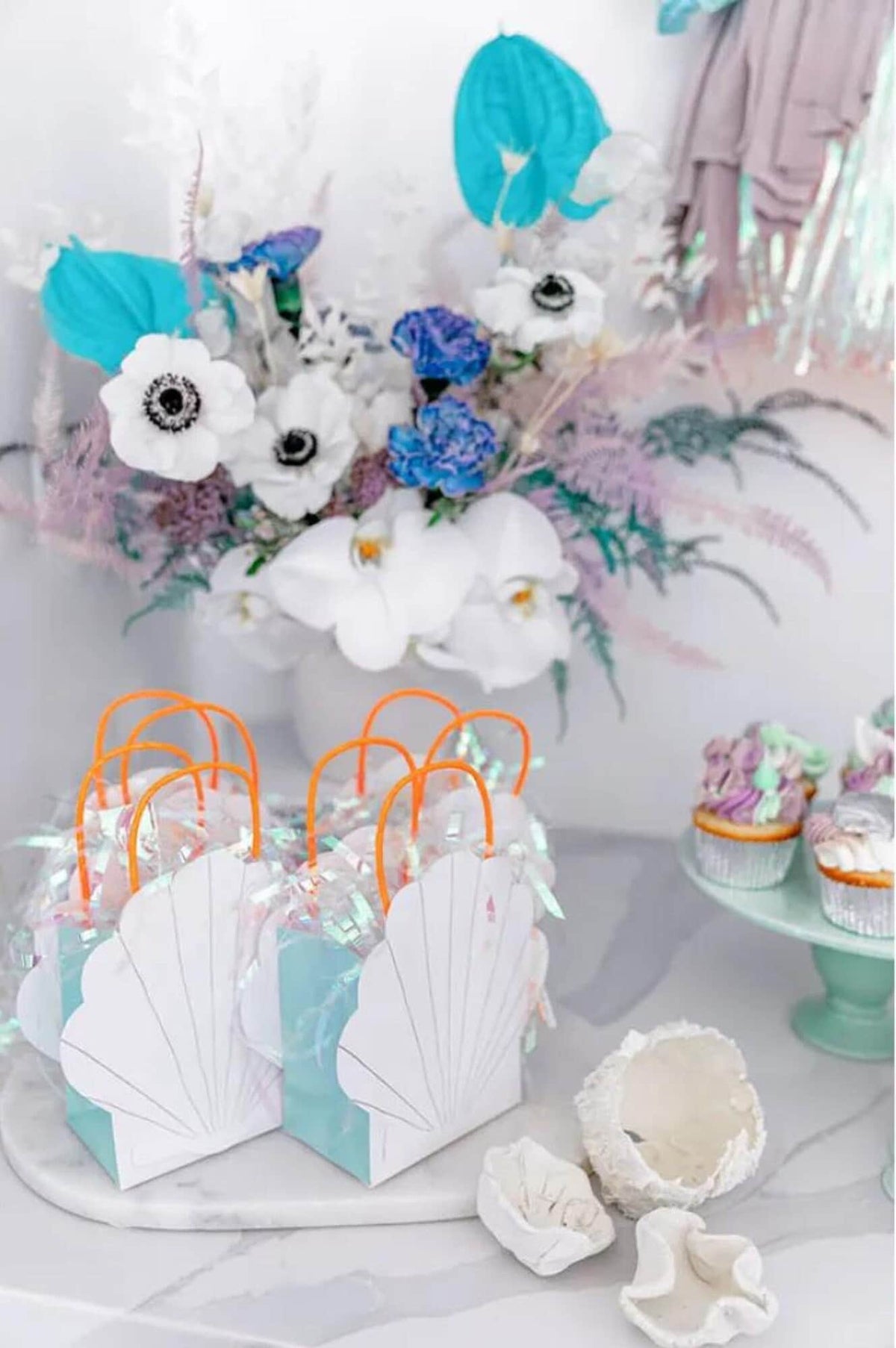 Mermaid Party Tableware Set – Iridescent Plates, Cups & Napkins for Kids Birthday Parties