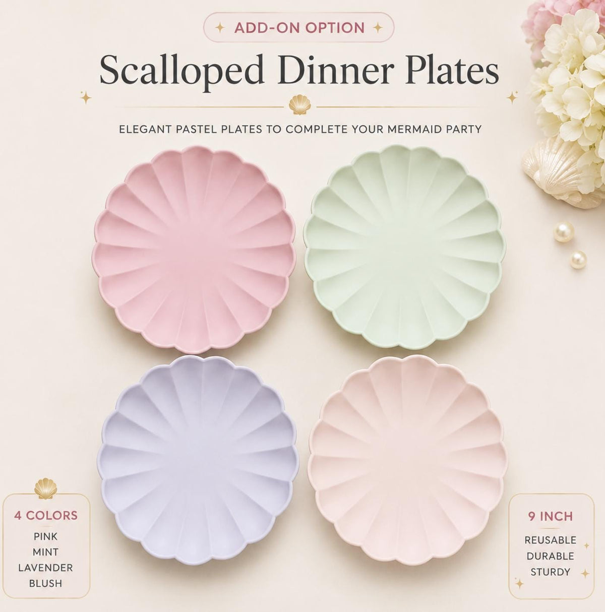 Mermaid Party Tableware Set – Iridescent Plates, Cups & Napkins for Kids Birthday Parties