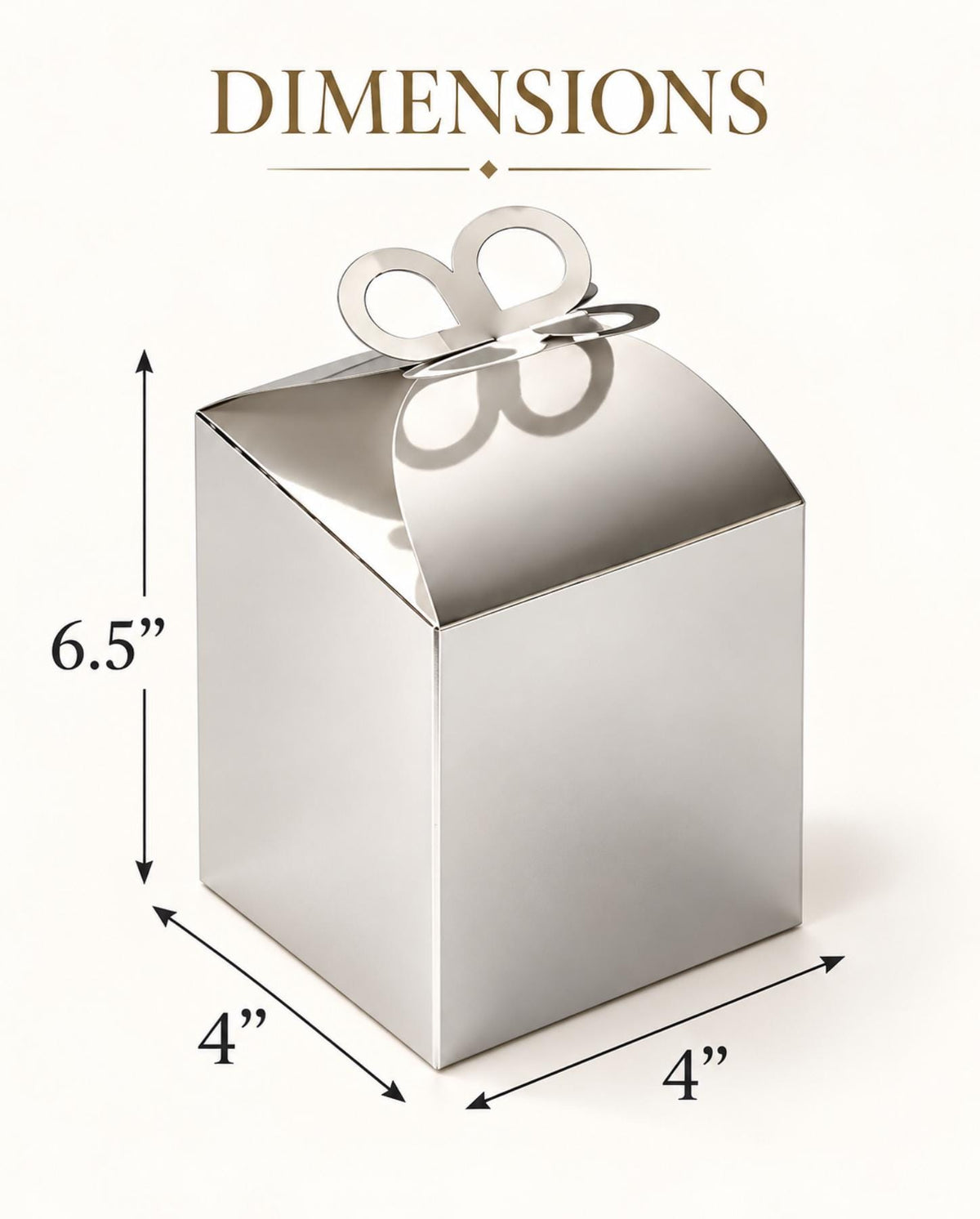 25 Pack Metallic Gold Foil Butterfly Top Premium Party Favor Boxes, Cardstock Candy Gift Boxes - 250 GSM - Pretty Party Boxx