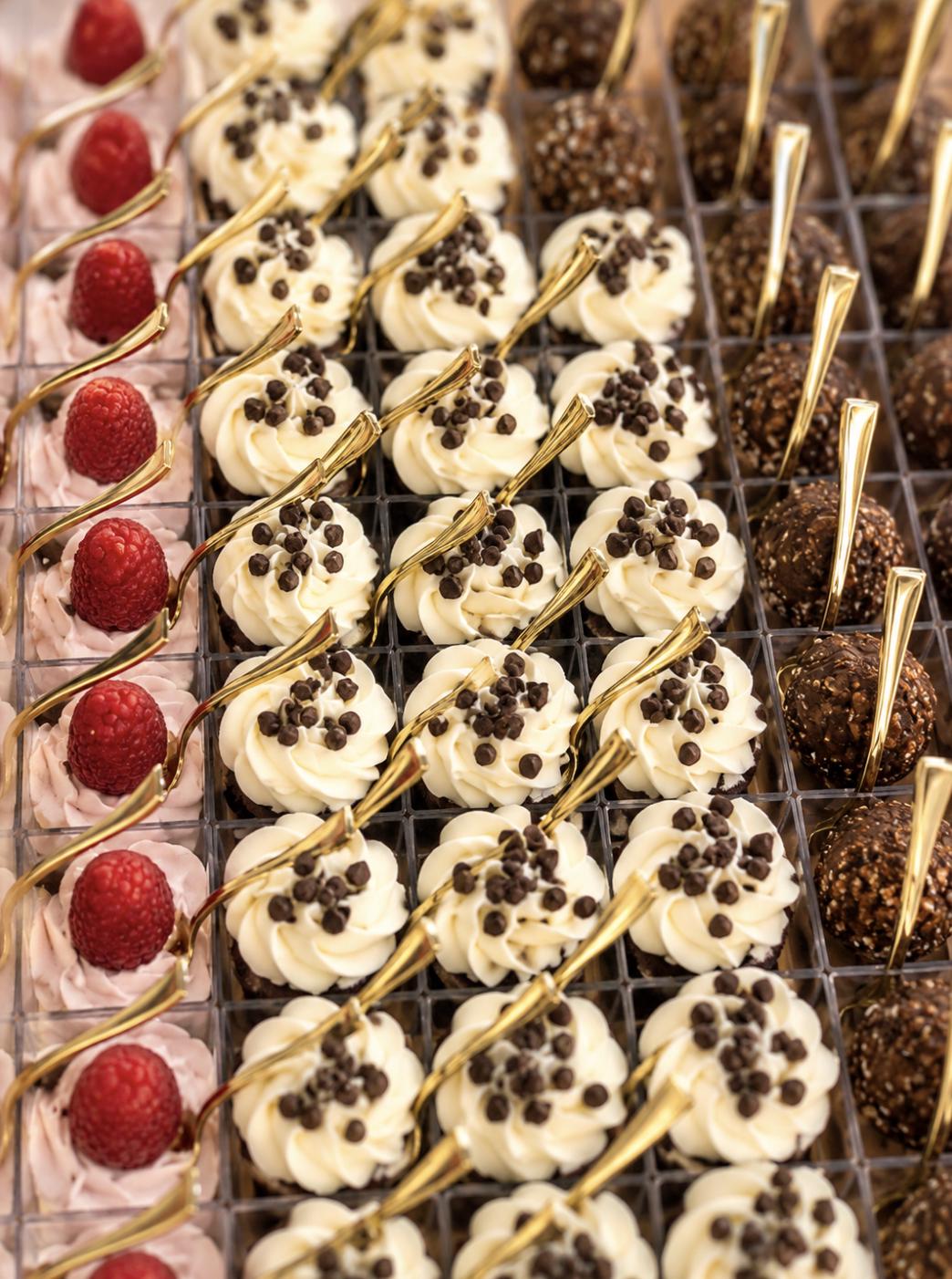 Mini Gold Appetizer Spoons – Plastic Dessert Spoons for Mini Desserts & Catering Displays