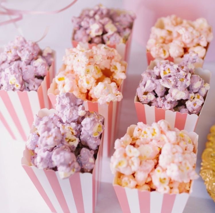 Mini Striped Popcorn Favor Boxes – Pastel Party Snack Boxes for Birthdays & Showers