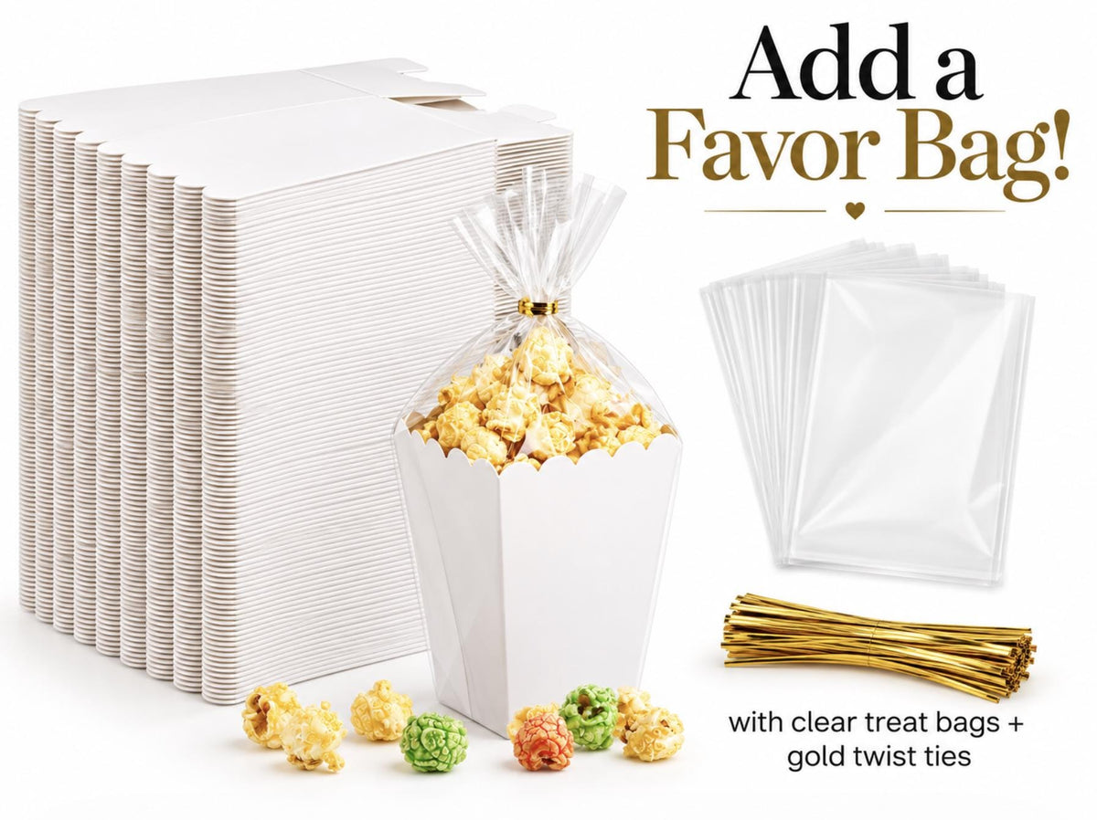Mini Striped Popcorn Favor Boxes – Pastel Party Snack Boxes for Birthdays & Showers