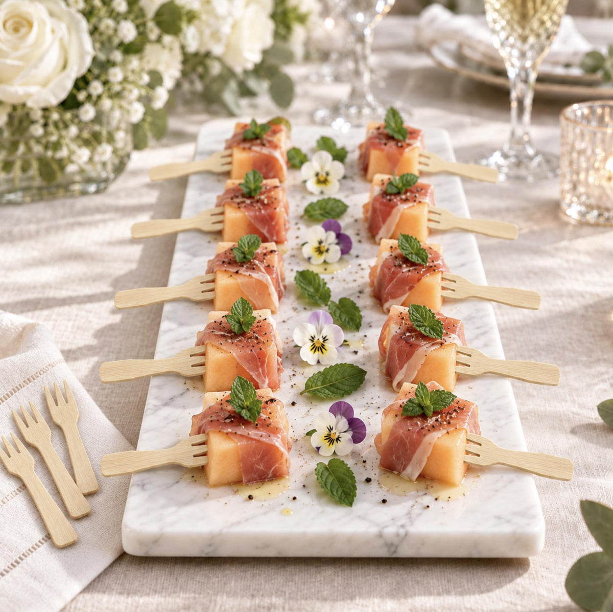 Mini Wooden Appetizer Forks – Disposable Tasting Forks for Catering, Weddings & Finger Food