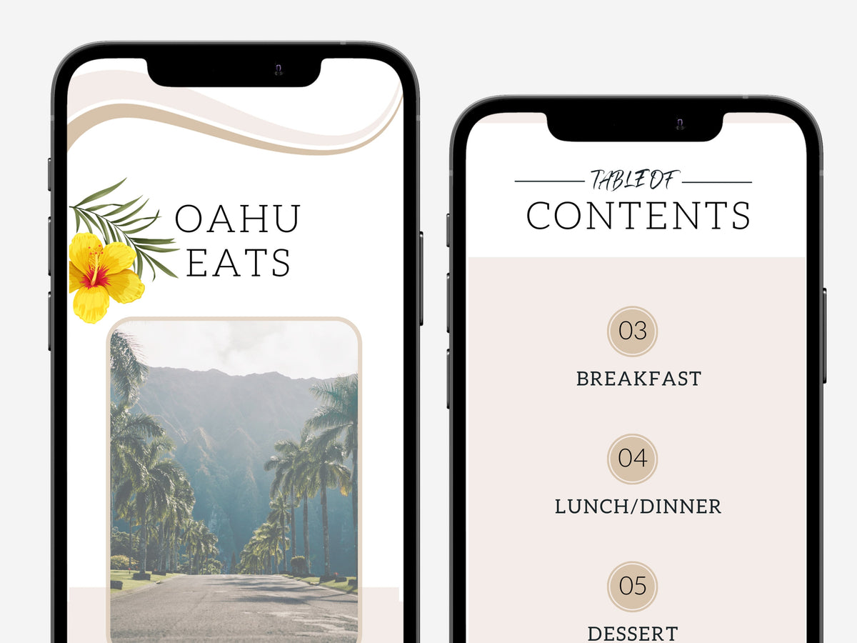 Oahu Food Travel Guide – Best Places to Eat in Hawaii, Digital PDF Vacation Guide