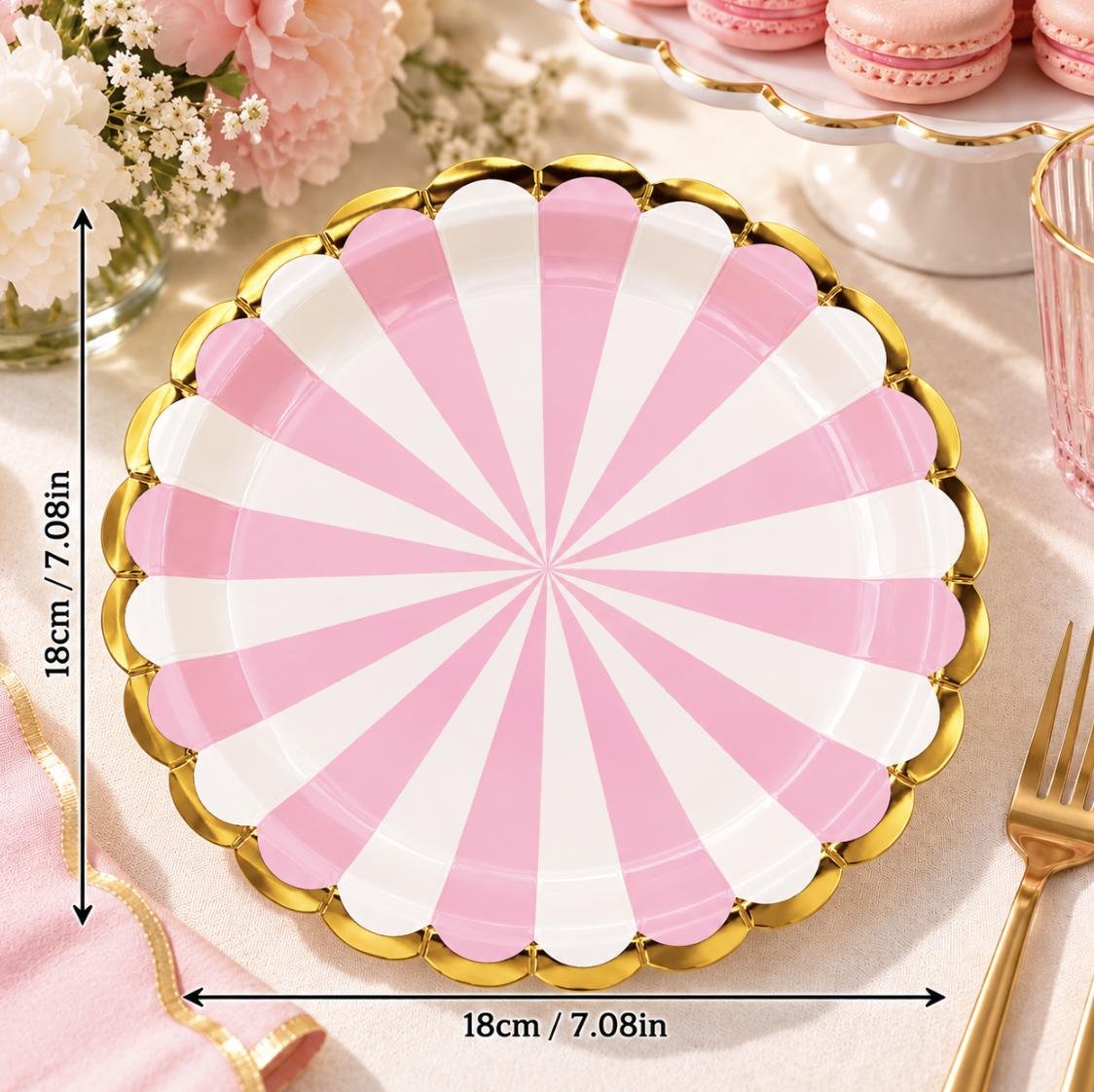 Pastel Carnival Party Tableware Set – Striped Plates, Cups, Napkins & Cutlery for Circus Birthdays