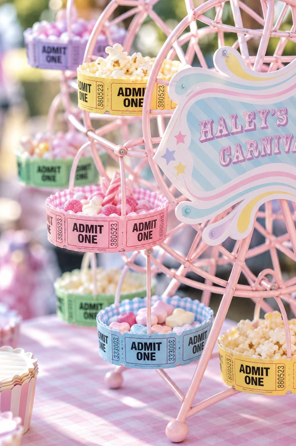 Pastel Raffle Ticket Rolls – Admit One Tickets for Carnival Parties, Showers & Fundraisers